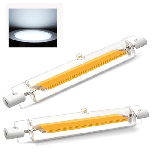 ZJZG R7S LED 118mm Dimmbar, 20W R7S 118mm LED Ersatz für 200W Halogen Leuchtmittel, R7S LED Leuchtmittel Stab Kaltweiß 6000K 2000LM, Kein Flackern, 360°Abstrahlwinkel, 2er Pack von ZJZG