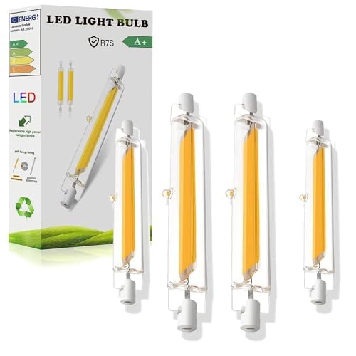 ZJZG R7S LED 78mm, R7S LED Dimmbar 10W Ersatz für 100W Halogen Leuchtmittel, R7S LED Stab Naturweiß 4500K 1000LM, Kein Flackern, 360°Abstrahlwinkel, 4er Pack von ZJZG