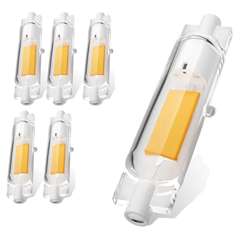 ZJZG R7S LED 78mm, R7S LED Dimmbar 20W Ersatz für 200W Halogen Leuchtmittel, R7S LED Stab Naturweiß 4500K 2000LM, Kein Flackern, 360°Abstrahlwinkel, 6er Pack von ZJZG