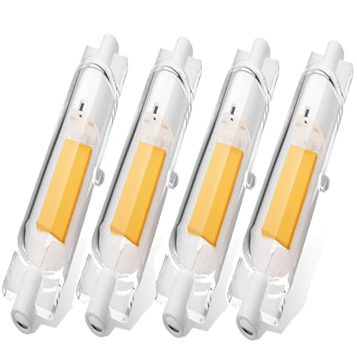 ZJZG R7S LED 78mm, R7S LED Dimmbar 20W Ersatz für 200W Halogen Leuchtmittel, R7S LED Stab Warmweiß 3000K 2000LM, Kein Flackern, 360°Abstrahlwinkel, 4er Pack von ZJZG