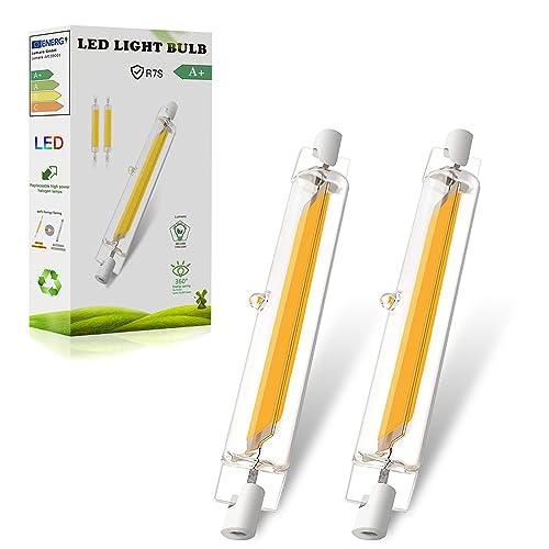 ZJZG R7S LED 78mm,10W R7S LED Ersatz für 100W Halogen Leuchtmittel,R7S LED Dimmbar COB Glühbirnen,LED R7S 78mm Warmweiß 3000K 1000LM,LED Stab 360° Strahlbeleuchtung, 2er-Pack… von ZJZG