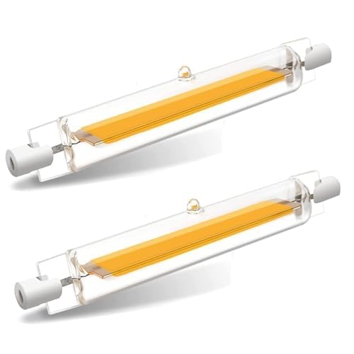 ZJZG R7S LED 78mm Dimmbar, 10W LED R7S Lampen Ersatz für 100W Halogenbirnen 78mm, R7S LED COB Glühbirne Kaltweiß 6000K 1000LM, LED Stablampe mit R7S Sockel, AC 220-240V, 2er-Pack von ZJZG