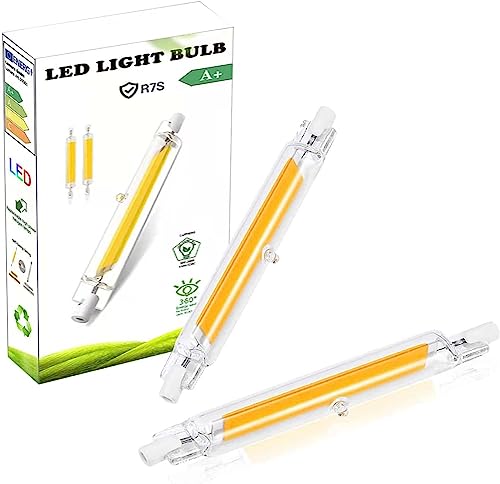 ZJZG R7S LED 78mm Dimmbar, 10W R7S LED Ersatz für 100W Halogenstab 78mm, Kein Flackern, R7S LED COB Glühbirne Naturweiß 4500K 1000LM, LED Stab 360° Abstrahlwinkel, AC 220-240V, 2er Set von ZJZG