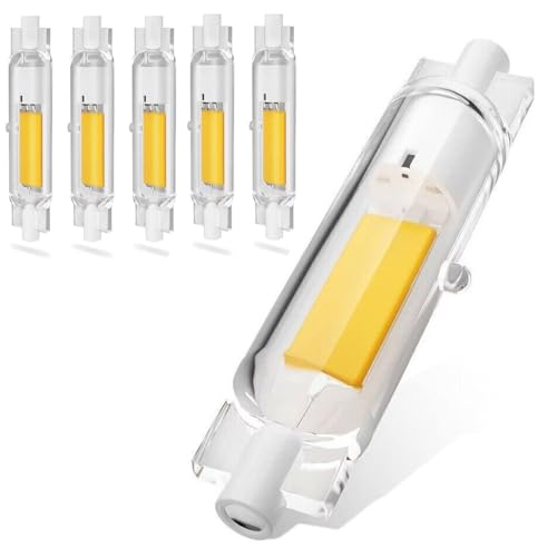 ZJZG R7S LED 78mm Dimmbar, 20W R7S LED 78mm Ersatz für 200W Halogen Leuchtmittel, R7S Leuchtmittel LED Stab Warmweiß 3000K 2000LM, Kein Flackern, 360°Abstrahlwinkel, 6er Pack von ZJZG