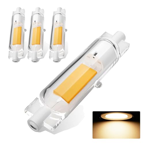 ZJZG R7S LED 78mm Dimmbar, LED 78mm R7S 20W Ersatz für 200W Halogen Leuchtmittel, R7S Leuchtmittel LED Stab Warmweiß 3000K 2000LM, Kein Flackern, 360°Abstrahlwinkel, 4er Pack von ZJZG
