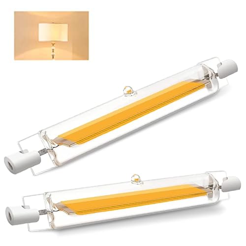 ZJZG R7S LED 78mm Dimmbar, Warmweiß 3000K 1000LM, LED R7S 78mm 10W Ersatz für 100W Halogen Leuchtmittel, Kein Flackern, 360°Abstrahlwinkel, 2er Pack von ZJZG