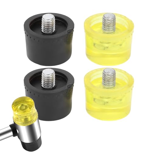 4 Stück Gummihammer Ersatzköpfe, Hammer Replacement Tips, Gummi Hammer Schlagkopf Ersatzset Hammer Zubehör Hammer Gummi Schlagkopf M10 X 1 Einbaugewinde (Φ35mm) von ZJchao