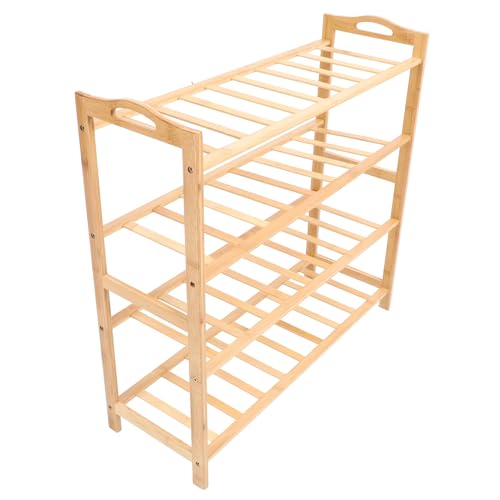4 -Tier -Schuhholzregal, Phyllostachys Pubescens Schuhorganisator mit Stehendem Design, Platzsparender Schuhregal mit Viel Stauraum, Stilvolles Schuhregal für Zuhause - Einfache von ZJchao