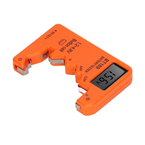 Batteriestester, Batterieprüfungskapazitätstester -Messgerät Batterie -Tester Digitalanzeigewerkzeug Batterie Tester für Alle Arten von Batterien für AA AAA 6F22 9V 1,5 V (ORANGE) von ZJchao