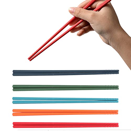 Chop -Sticks, 24 Cm 5 Farb -Essstäbchen Set Metal -Essstäbchen Edelstahl -Stäbchen -Essstäbchen Silikon Edelstahl -Stahl -Stäbchen -Stäbchen Set von ZJchao