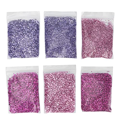 Crushed Glass, Epoxidharz Füllmaterial, Zerquetschtes Glas Unregelmäßige Metallchips Glänzender Glitter Zerkleinertes Glas DIY Glitzer Glänzender Formfüller Glitter Dekoration Mini Chips von ZJchao