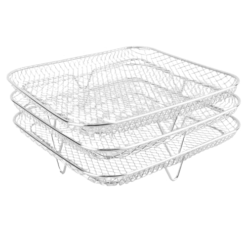 Luftfritteusregal, Luft Fritteuszubehör Kühlregal Fritteuse Rack Set Multi -Layer -Dehydrator Rack Frittyer Zubehör (Quadrat) von ZJchao