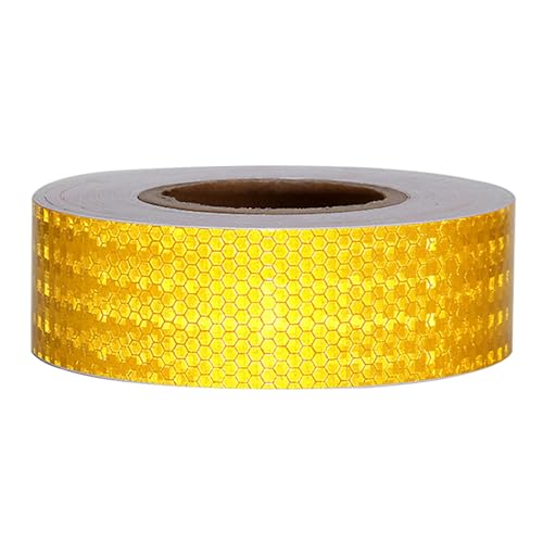 Reflektierendes Band, Reflektierendes Band Im Freien Wasserdichtes Klebebandkleber Reflektierender Warnband, Sicherheitsreflektierstreifen, Nächtliche Aufkleber Klebebandrolle (Yellow) von ZJchao
