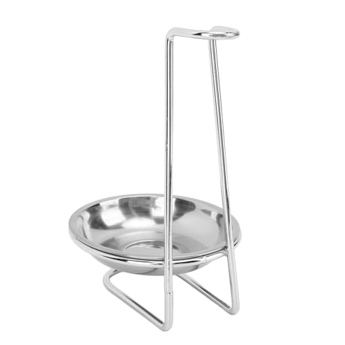 Rostfreie Stahllöffel Ruhe, Kochen Utensilien Halter Vertikaler Suppe Kelle Halter Utensilien Stand Cooking Löffel für Heimrestaurant (Silber mit 1 Teller) von ZJchao