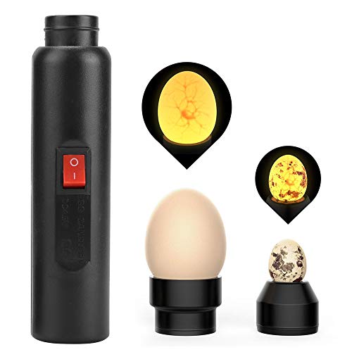 Schierlampe Ei Candler Zucht Ei Fruchtbarkeitsprüfer für Hühnereier Inkubatoren für Geflügeleier, LED Light Egg Tester Batterie Und USB LadegeräT High Light zum Beobachten von ZJchao