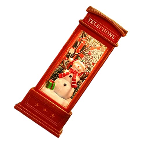 Schneekugel Laterne, Weihnachts Telefonzelle leuchtendes Weihnachtsornament glitzernde Schneekugel Laterne Heimdekoration für Bar und KTV Dekoration von ZJchao