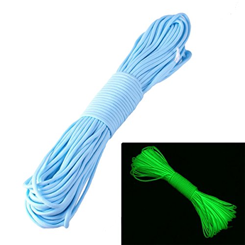 ZJchao(TM 9 Strand 550 Luminous Floureszierende Paracord Fallschirm-Schnur (blau, 100ft) von ZJchao