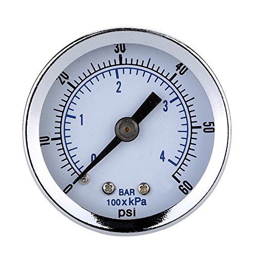 ZJchao 1/8 BSPT Luftkompressor Hydraulikdruck 0 60 Psi Rückhalterung 40 -mm -Wählplatte Industriedruckmessungstrom für Luftkompressoren Hydrauliksysteme Schwarzstahlgehäuse von ZJchao