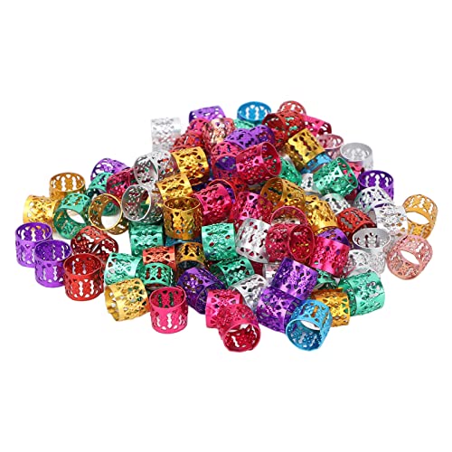 ZJchao 100pcs Dreadlocks Perlen Haare Braid Ringe Dreadlock Dekorationen Aluminium Farbenfrohe Stilvolle für Partys Hochzeiten Fotografie mit Leuchtenden Farben von ZJchao