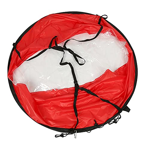ZJchao 108 cm Downwind Segel Kajak Segelwindpaddel Segel mit Klarem Fenster UV -Schutz Kompaktes Design für Kajak -Kanus in Schlauchboote Boote Boote (Rot) von ZJchao