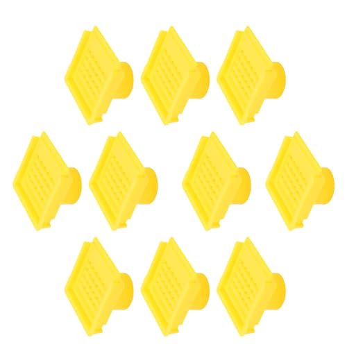 ZJchao 10pcs Bienenstufe Eingangstore Kunststoff Bienenstock Nuc Box Lüftungsfenster für Imker Im Bienenzubehör mit Schnappscheiben auf Dem Tafel Design Abs Kunststoff Robuster (Yellow) von ZJchao