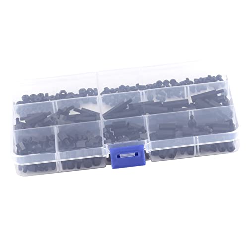 ZJchao 250pcs Standoffs Nylon M2 M3 mit Aufbewahrungsbox Nylon Hex Spacer Standoff Kit Männliche Weibliche Hex -Säulen -Säulen Abstandshalter Schraubmutter Sortiment Kit Zur Montage zwischen der PCB von ZJchao