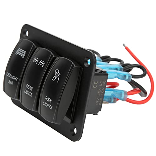 ZJchao 3 Gang -Rocker -Schalter, 3 Banden -Toggle -Schalter Blue LED -Rückgrundbeleuchtung für Autoboot Marine ATV UTV mit Kurzschlussschutz von ZJchao