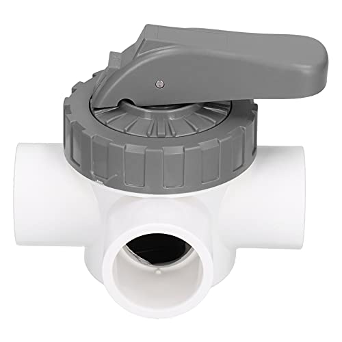 ZJchao 3-Wege-Pool-Ventil 3-Wege-Diverter-Ventil 3-Wege-Schwimmbadventil mit Großem Griff und Slot-Design für Einfache Bedienung und Stabile Leistung ABS und PVC-Material (V40-3A) von ZJchao