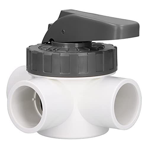 ZJchao 3-Wege-Pool-Ventil 3-Wege-Diverter-Ventil 3-Wege-Schwimmbadventil mit Großem Griff und Slot-Design für Einfache Bedienung und Stabile Leistung ABS und PVC-Material (V50-3A) von ZJchao