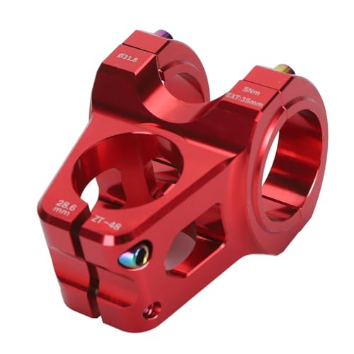 ZJchao 31,8 Mm Mountainbike Stiel Aluminiumlegierung Kurzer Lenker -Stamm 35 Mm 0 Grad mit CNC -Handwerkskunst für das Ersatz -DIY -Upgrade (Rot) von ZJchao