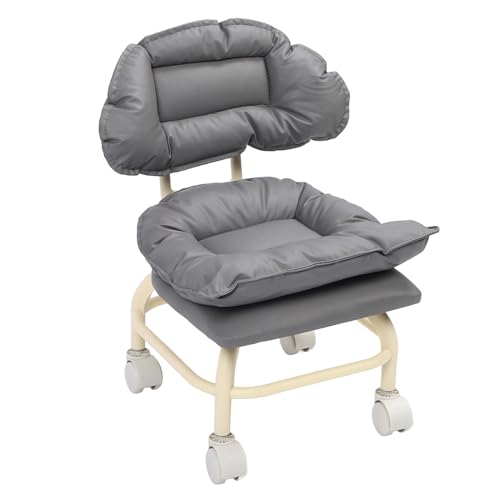 ZJchao 360 -Grad -Schwenk -Rollinghocker mit Rädern, Tragbarer Miniatur -Rollstuhl mit Rückenlehne, Home Office Gym Spa Salon Gebrauch von ZJchao