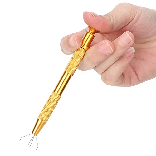 ZJchao 4 Klauen Schmuck Pinzetten Schmuck Retractable Legierwinkelhalter mit Schlupfwiderstand für Uhrenreparaturhandwerksperlen Edel Juwelen Teile Greifen (GOLD) von ZJchao