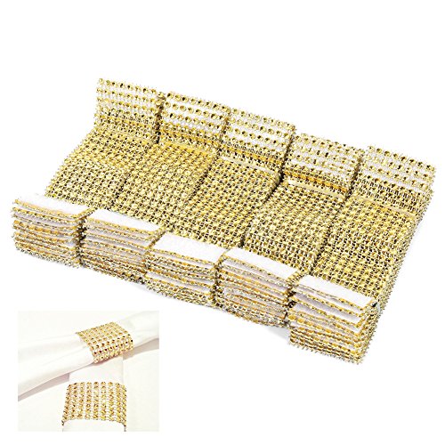 Serviettenringe Papier Gold Matt, 50 Stücke Serviettenring Golden Silber Serviette Ring Mit Für Hochzeit Weihnachten Ball Dinner Deko Tischdeko 13 * 4Cm (L*B) von ZJchao