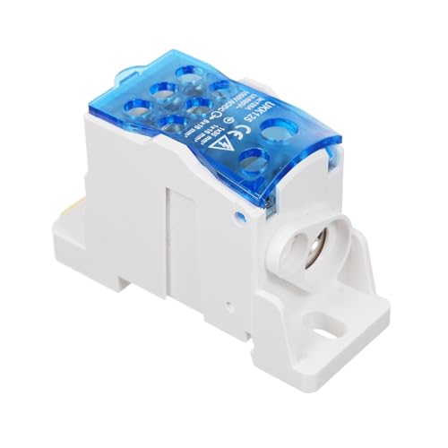 ZJchao 6 Positionen Schraubenklemme Streifenblöcke mit Abdeckungsanschlussbox Branch Box DIN RAIL Klemme Block Drahtkastenschrank Kabel Splitteranschluss UKK80A (UKK125A) von ZJchao