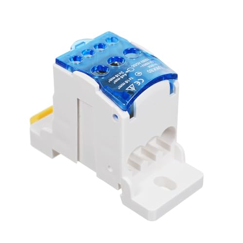 ZJchao 6 Positionen Schraubenklemme Streifenblöcke mit Abdeckungsanschlussbox Branch Box DIN RAIL Klemme Block Drahtkastenschrank Kabel Splitteranschluss UKK80A (UKK80A) von ZJchao