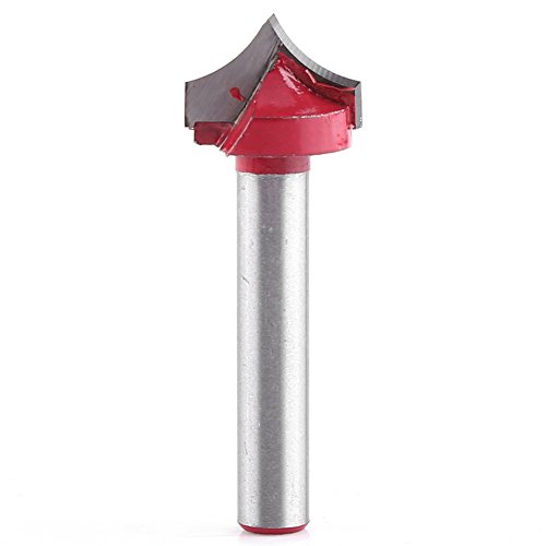 ZJchao 6mm Schaft Doppelt Umrandet, 3D Gravur Router Bit, V Groove Nadel Spitze Holz Bearbeitung Schnitz Werkzeug mit Fester Legierung für Acryl MDF PVC-Kammer (16 mm Durchmesser) von ZJchao