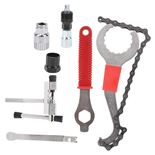 ZJchao 7pcs Multifunktionales Fahrrad -Schwungradentfernungskit, Bikes Reparaturkette Whip Bike Werkzeug Fahrradkassettenentfernungskit für (Breiter Reifenhebel) von ZJchao
