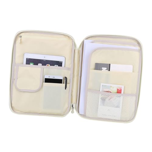 ZJchao A4 Dokumentbagdatei Ordner Portfolio Organizer Reißverschluss mit Multi -Taschenbuch für Dokumente Notebooks Handy Geschäftsreisen (PURPLE) von ZJchao