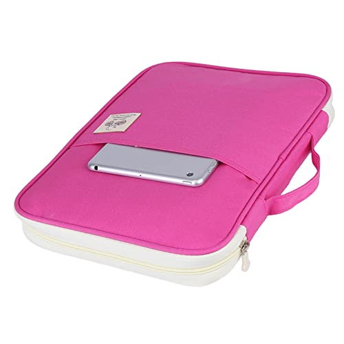 ZJchao A4 Dokumentbagdatei Ordner Portfolio Organizer Reißverschluss mit Multi -Taschenbuch für Dokumente Notebooks Handy Geschäftsreisen (Rosenrot) von ZJchao