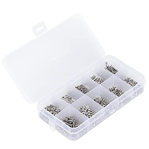 ZJchao Allen Head Bolzen, Counterunk Bolzen Flat Head Schrauben Sortiment Kit 600pcs Edelstahl Counterunk Hex Sockel Sechskantmuttern Waschmaschine Sortiment Set Set von ZJchao