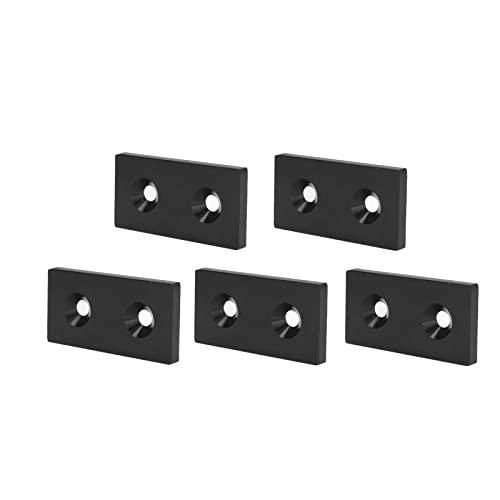ZJchao Aluminium -Profil -Endkappen, 5pcs Aluminium Profil Endkappen Metallabdeckplatte Lineare Bewegliche Teile Legierungs Endkappe Profilabdeckung 4080 Doppelte Löcher (BLACK) von ZJchao