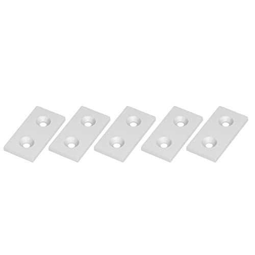 ZJchao Aluminium -Profil -Endkappen, Aluminium Legierungs Endkappen Metallabdeckplatte Lineare Bewegliche Teile 5pcs Profil Endkappe Aluminiumprofilabdeckungsplatte 4080 Doppelte Löcher (SILVER) von ZJchao