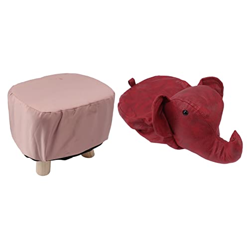 ZJchao Animal Ottomane, Fußhocker Kleiner Fuß Rasthocker Elephant Form (Rot) von ZJchao
