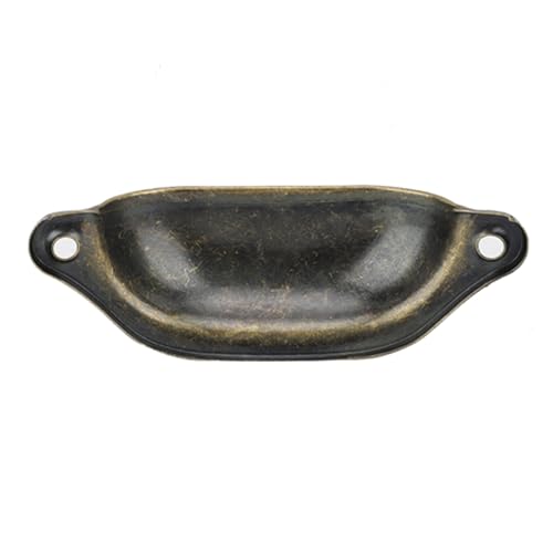 ZJchao Antique Pull Shell Griff Schrankgriff Schubladengriff Eisenmaterial Halbkreisförmiger Chinesischer Stil für Medizin Brustbuchhandel mit Schrauben Enthalten (Bronzefarbe) von ZJchao