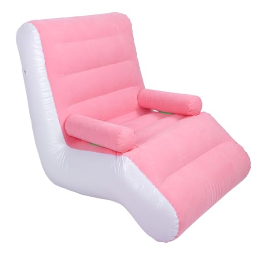 ZJchao Aufblasbare Couch, Ergonomisch Sformierte Tragbare Weiche Verschwendung von Oberflächenblasen Aufblasbarer Lounge Stuhl Luftstuhl Blasentierfest für Heimreisebüro (Rosenate) von ZJchao