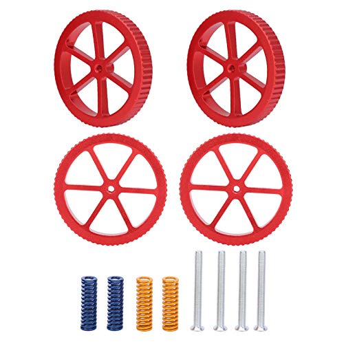 ZJchao BET -Leveler 3D -Drucker, 3D Druckerzubehör Drucker Level Nussmutter Level Kit Aluminiumlegierung Rote Nüsse Heizstab Feder Heißbettzubehör von ZJchao
