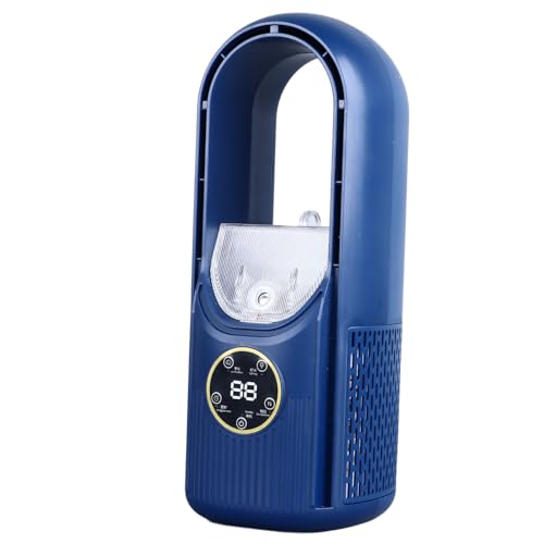 ZJchao Blattloser Lüfter, 6 -Geschwindigkeitsanpassung Stille USB -Tisch -Misting -Kühlung Blattlosen Schreibtischventilator mit Timing 100 Ml Wassertank für Home Office Schlafzimmer (BLUE) von ZJchao