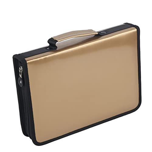 ZJchao Bleistiftbeutel, Bleistiftkoffer 11.22x8.07x1.96in 150 Slots Große Kapazität PU Leder Bleistiftbox für die Organisation und Schutzstifte (GOLD) von ZJchao