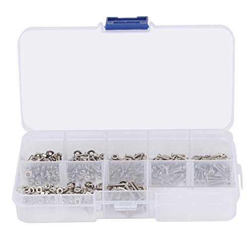 ZJchao Bolzen- und Nuss -Set, 360pcs M2 Cross Edelstahlschraube Sechskantschraube Set Edelstahlschrauben und Muttern Kit Bolzenmutter Waschmaschine Sortiment Set Set von ZJchao