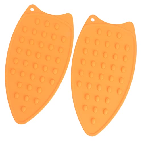 ZJchao Bügelmatte, Eisenmatte Zum Bügeln von Mehrzweck -Eisen -Rastpad 2PCS Silikon Eisen Rastplatten Bügelbrettkissen für Bügelbretter (ORANGE) von ZJchao